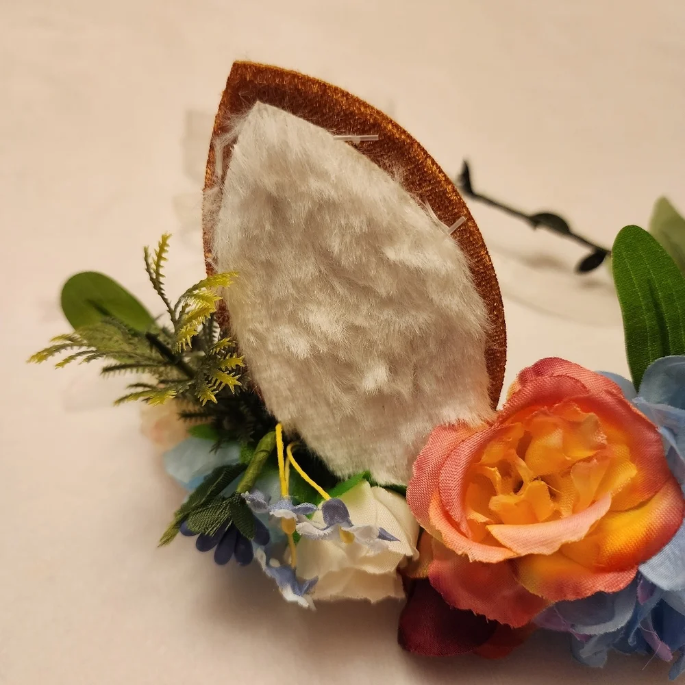 Forest Fox Animal Ear Floral Halloween Headpiece Tiara